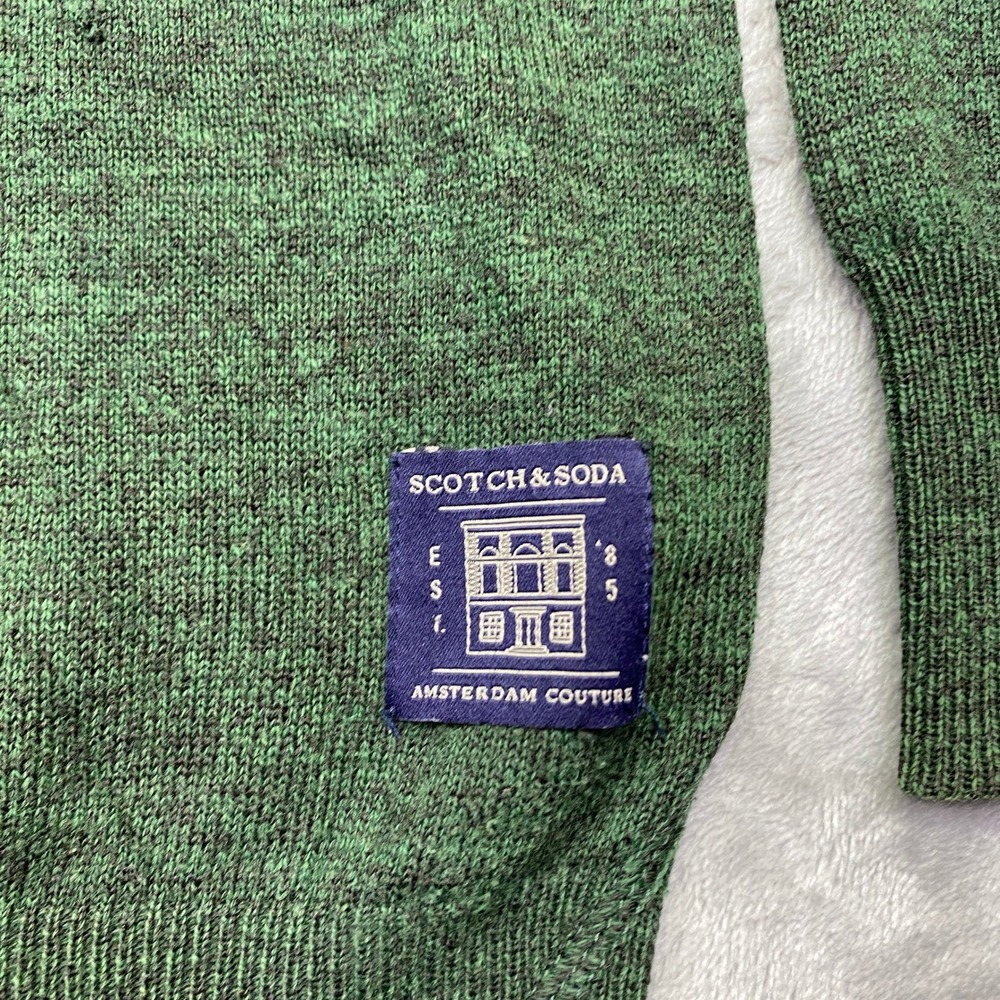 Scotch Soda Amsterdam Couture Green Heathered Crew Neck Sweater‎ Men's Size S - Picture 5 of 10
